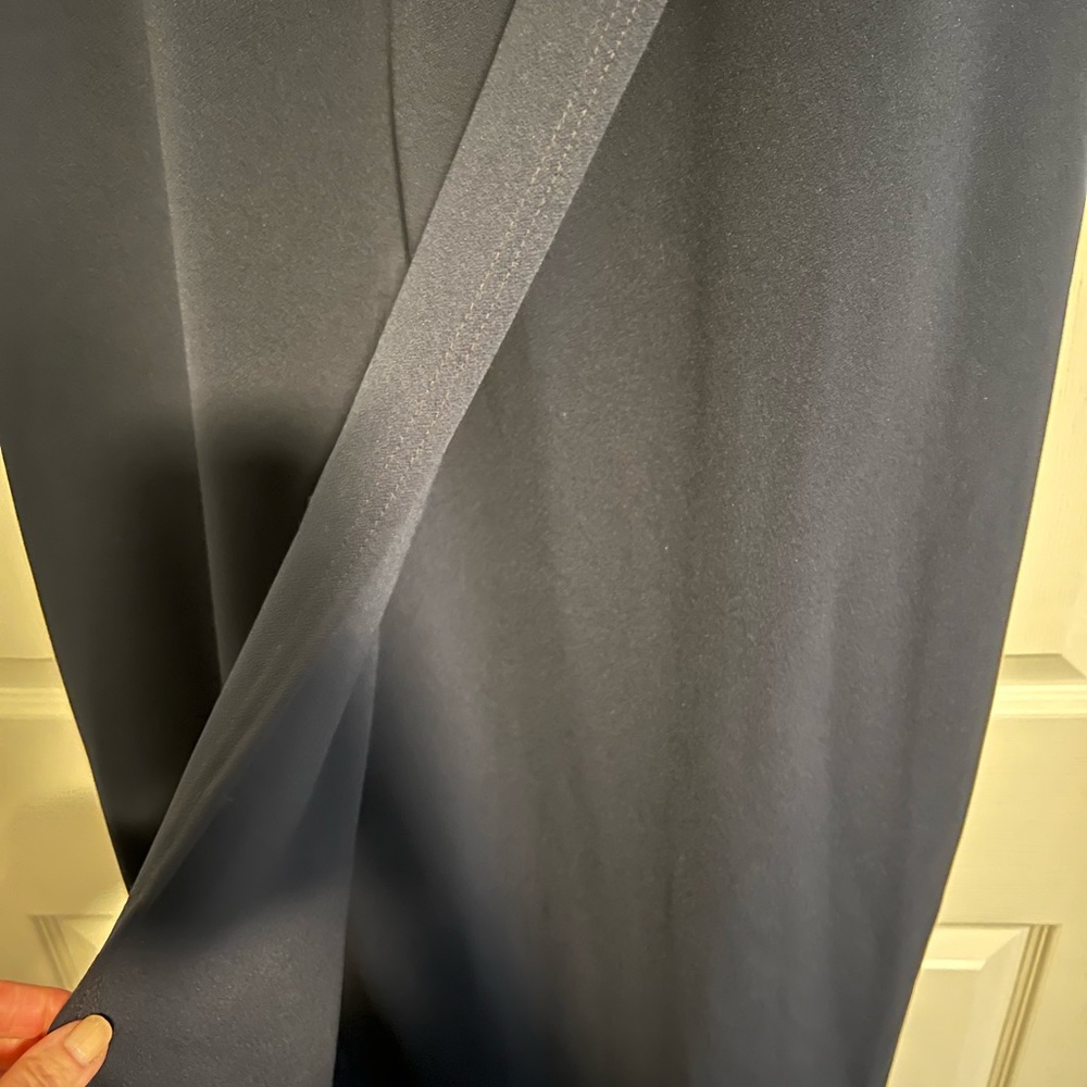 Full length, navy blue, semi formal/formal crepe/ lace dress